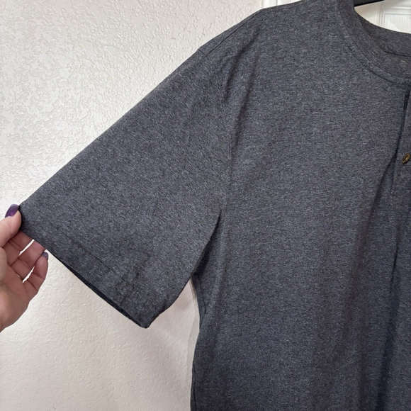 Carhartt Gray Loose Fit Henley T-Shirt Mens Short Sleeve Pullover Size XL - Picture 4 of 8